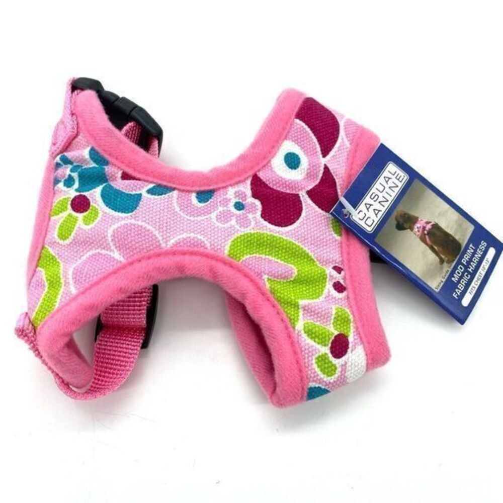 Dog Harness Casual Canine Pink Floral Mod Print XS New